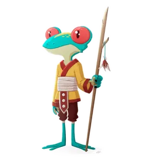 🐸 frog, anthropomorphic, fantasy, animal, character telegram sticker