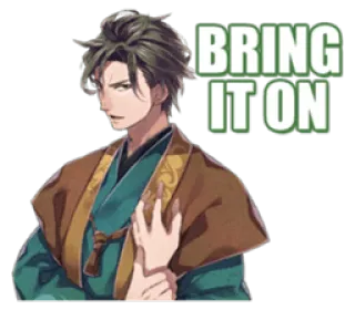 😑 BRING IT ON anime, challenging, fighting, manga, cartoon, assertive telegram sticker