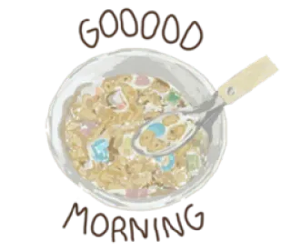 ❤️ GOOD
MORNING хлопья, завтрак, утро, еда, ложка, доброе утро telegram sticker