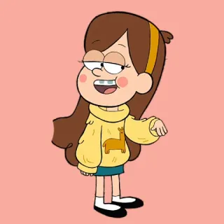 😏 Mabel Pines Gravity Falls cartoon, character, Mabel Pines, Gravity Falls, llama, sweater telegram sticker