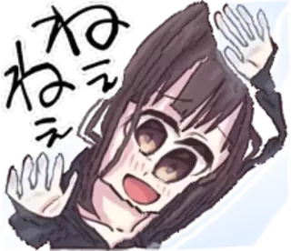 🤫 ねぇねぇ Anime, Niedlich, Mädchen, Winken, Katzenohren telegram sticker