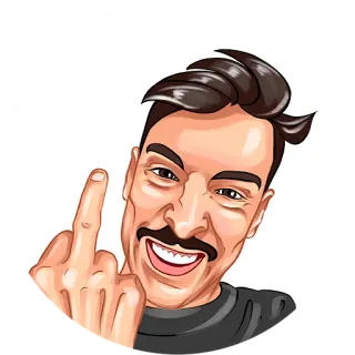🗽 obraźliwe, środkowy palec, niegrzeczne, gest telegram sticker