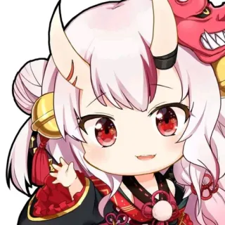 😄 Anime, Chibi, Fofo, Kawaii, Personagem, Oni, Demônio, Mascote telegram sticker