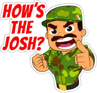 🇮🇳 HOW'S THE JOSH? Cartone animato, Militare, Uniforme, Soldato, Esercito telegram sticker