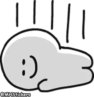 😞 FUH sticker, cartoon, personage, liggend, simpel, schattig, minimalistisch whatsapp sticker