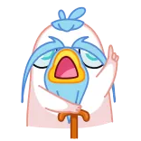 ☝️ 만화, 새, 캐릭터, 오래된, 수염, 귀여운 whatsapp sticker
