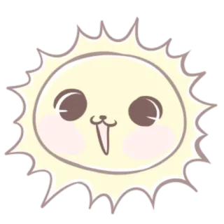🍒 sol, lindo, kawaii, dibujos animados, feliz, emoji, clima telegram sticker