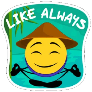 😇 LIKE ALWAYS Emoji, Meditasi, Selalu, Suka, Yoga, Relaksasi telegram sticker