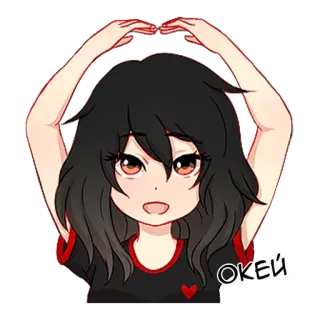 👌 ОКЕЙ Ragazza anime, Cuore, Carino, Cartone animato whatsapp sticker