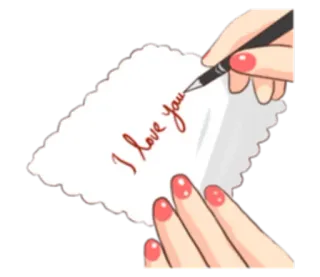 ❤ I love You amor, carta, nota, mano, escritura, romance telegram sticker