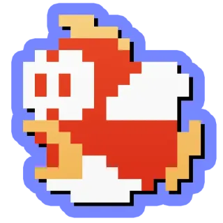 😮 poisson, jeu vidéo, rétro, pixel art, 8-bit telegram sticker