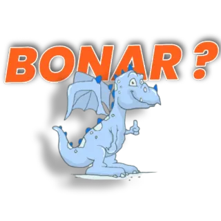 🐉 BONAR? Drache, Cartoon, Bonar, Frage, Tier, Fantasy, Charakter telegram sticker