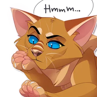 🤔 Hmmm... gato, pensando, hmm, dibujo animado, animal, lindo telegram sticker