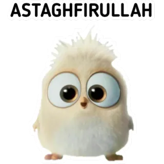 🙃 ASTAGHFIRULLAH pegatina, pájaro, pollito, lindo, islámico, religioso, astaghfirullah telegram sticker