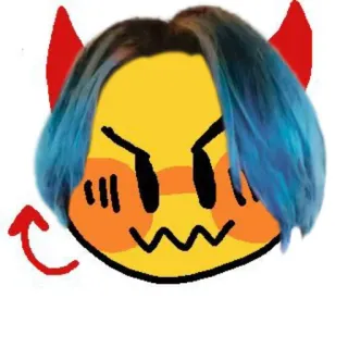 🫐 Emoji, Diavolo, Corna rosse, Arrabbiato, Malvagio, Cartone animato telegram sticker