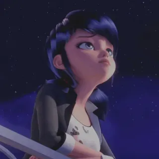 🖤 Marinette Dupain-Cheng Miraculous: Tales of Ladybug & Cat Noir cartoon, anime, girl, ladybug, marinette, character whatsapp sticker