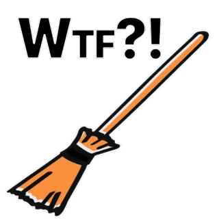 😡 WTF?! wtf, broom, question, expression, confused, surprise telegram sticker