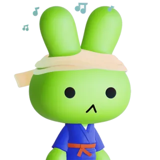 ❤️ coelho, coelhinho, personagem, desenho animado, verde telegram sticker