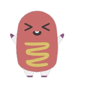 😆 хот-дог, мультфильм, еда, горчица, милый, наклейка telegram sticker