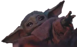😭 Grogu The Mandalorian Baby Yoda, Grogu, jari tengah, The Mandalorian, Star Wars, Disney, menyinggung telegram sticker