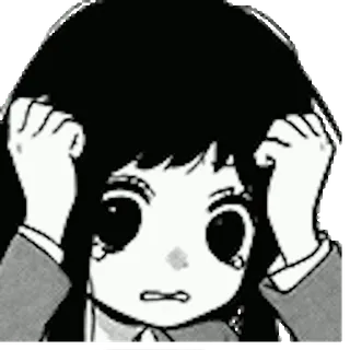 😨 anime, manga, przestraszony, zaniepokojony, kreskówka, postać telegram sticker