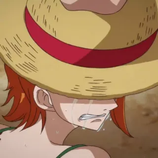 😭 Nami One Piece 哭泣, 悲伤, 动漫, 漫画, 海盗, 草帽 telegram sticker