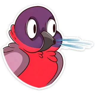 😯 oiseau, hiver, neige, froid, dessin animé, animal telegram sticker