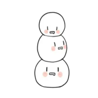 😧 snow, snowman, winter, cute, cartoon, stacked, simple telegram sticker