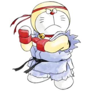 💪 Doraemon Doraemon, Anime, Cartoon, Kampfsport, Kämpfer, Street Fighter, Cosplay whatsapp sticker