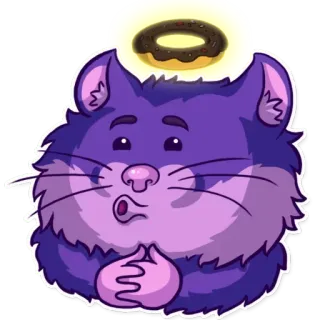 😇 仓鼠, 甜甜圈, 动物, 可爱, 卡哇伊, 食物, 贴纸 telegram sticker