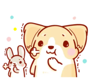 😐 动物, 兔子, 狗, 中指, 冒犯, 可爱 telegram sticker