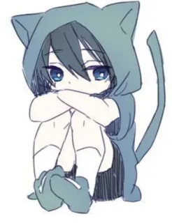 🎐 anime, chibi, cat, cute, drawing, manga, cartoon telegram sticker