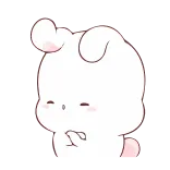 😌 귀여운, 흰색, 폭신한, 귀엽다, 만화 telegram sticker
