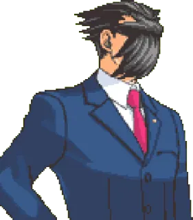 😐 Phoenix Wright Ace Attorney anime, video game, lawyer, Phoenix Wright, Ace Attorney telegram sticker