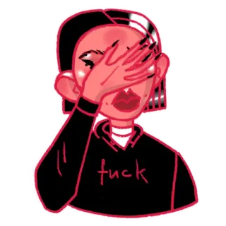 🤦‍♀️ fuck ofensivo, palavrão, menina, moletom com capuz telegram sticker
