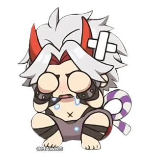 😭 Arataki Itto Genshin Impact anime, kawaii, game, cry, cute telegram sticker