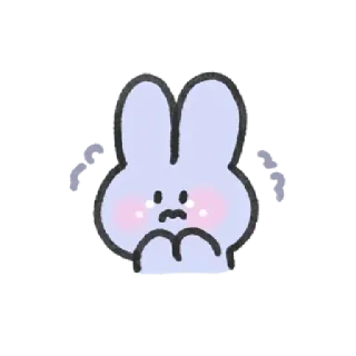 😿 królik, słodki, kawaii, smutny, zwierzę, naklejka telegram sticker