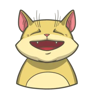😝 cat, animal, happy, smiling, cartoon, mammal telegram sticker
