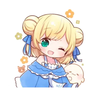 😉 anime, chibi, cute, kawaii, girl, illustration telegram sticker