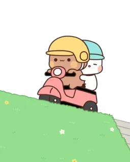 🍼 Kreskówka, Hulajnoga, Uroczy, Zwierzę, Kawaii, Kask telegram sticker