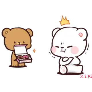 😏 orso, ciambelle, carino, kawaii, latte telegram sticker