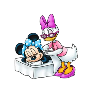 💪 Minnie Mouse minnie, cartoni animati, topo, relax, paperina, massaggio telegram sticker