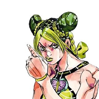👆 Jolyne Cujoh JoJo's Bizarre Adventure anime, personnage, geste, jojos bizarre adventure, jolyne cujoh, doigt d'honneur, sticker telegram sticker