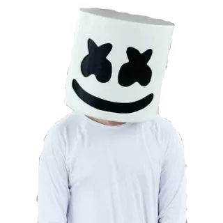 🥺 Marshmello Marshmallow, DJ, Música, Música eletrónica, Máscara, Cabeça telegram sticker