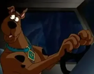 😮 Scooby-Doo cartoon, dog, driving, scooby-doo telegram sticker