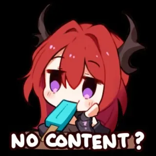 🥱 NO CONTENT? anime, rood haar, ijsje, hoorns, geen inhoud telegram sticker