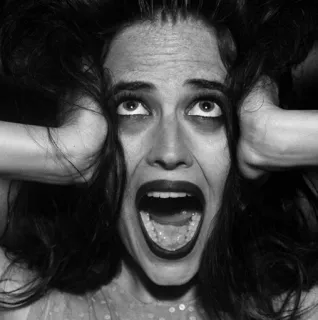 😲 scream, horror, woman, stressed, fear, emotion, portrait telegram sticker