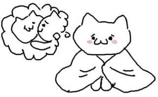 😓 cat, cute, animal, pet, dreaming, white telegram sticker