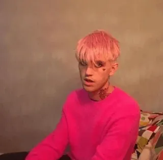 😐 Lil Peep Lil Peep, Musiker, Pinke Haare, Sänger, Tattoo telegram sticker