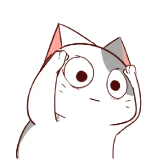 🙄 cat, shocked, surprised, cartoon, animal, cute, funny, sticker telegram sticker